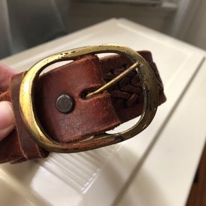 Vintage Leather and Brass Belt
